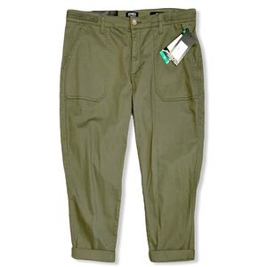 Jones New York Chino Olive Green Roll Cuff 12